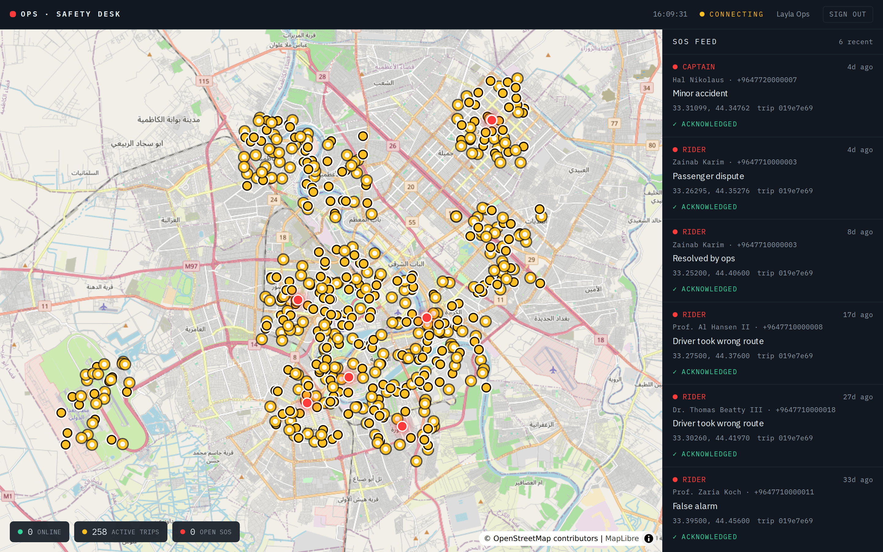 Ride-hailing platform, Realtime dispatch, Iraq